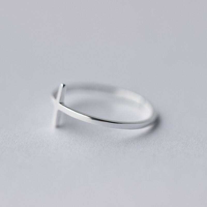 A Minimalist Ring with a cross on it from Maramalive™.