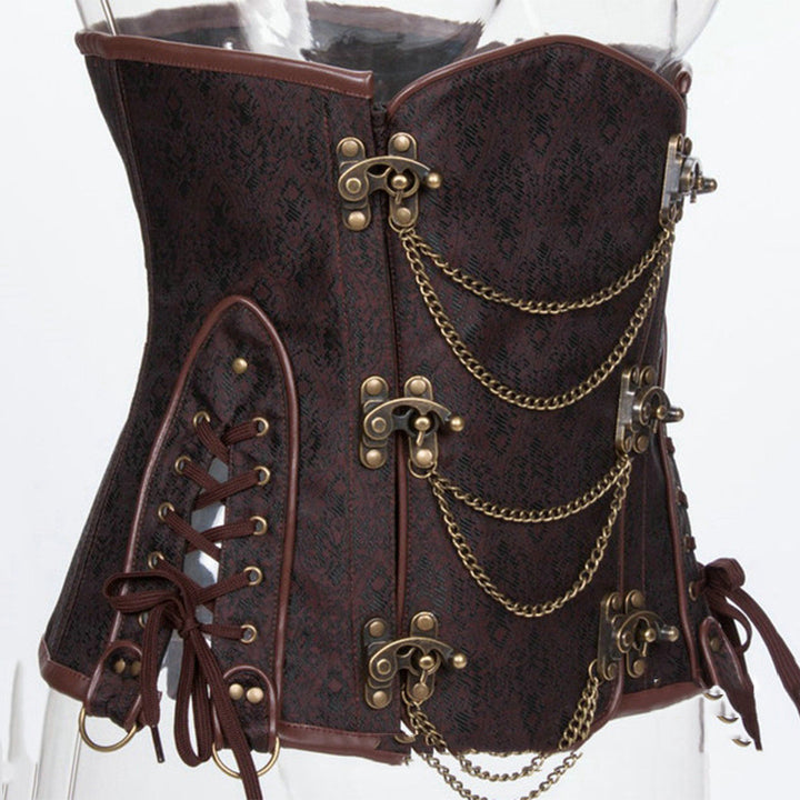 Women's Steampunk Metal Chain Punk Shapewear Corset