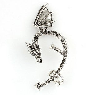 A close up of a person's ear with a Maramalive™ Dragon Ear Cuff.