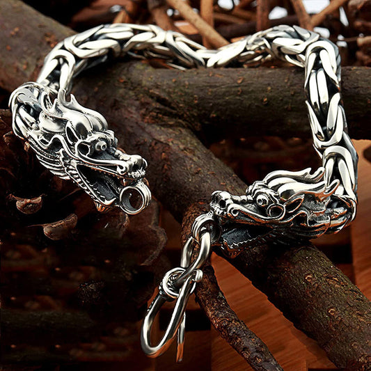 A Double-headed Keel Bracelet Punk Gothic with adjustable size length from the brand Maramalive™.