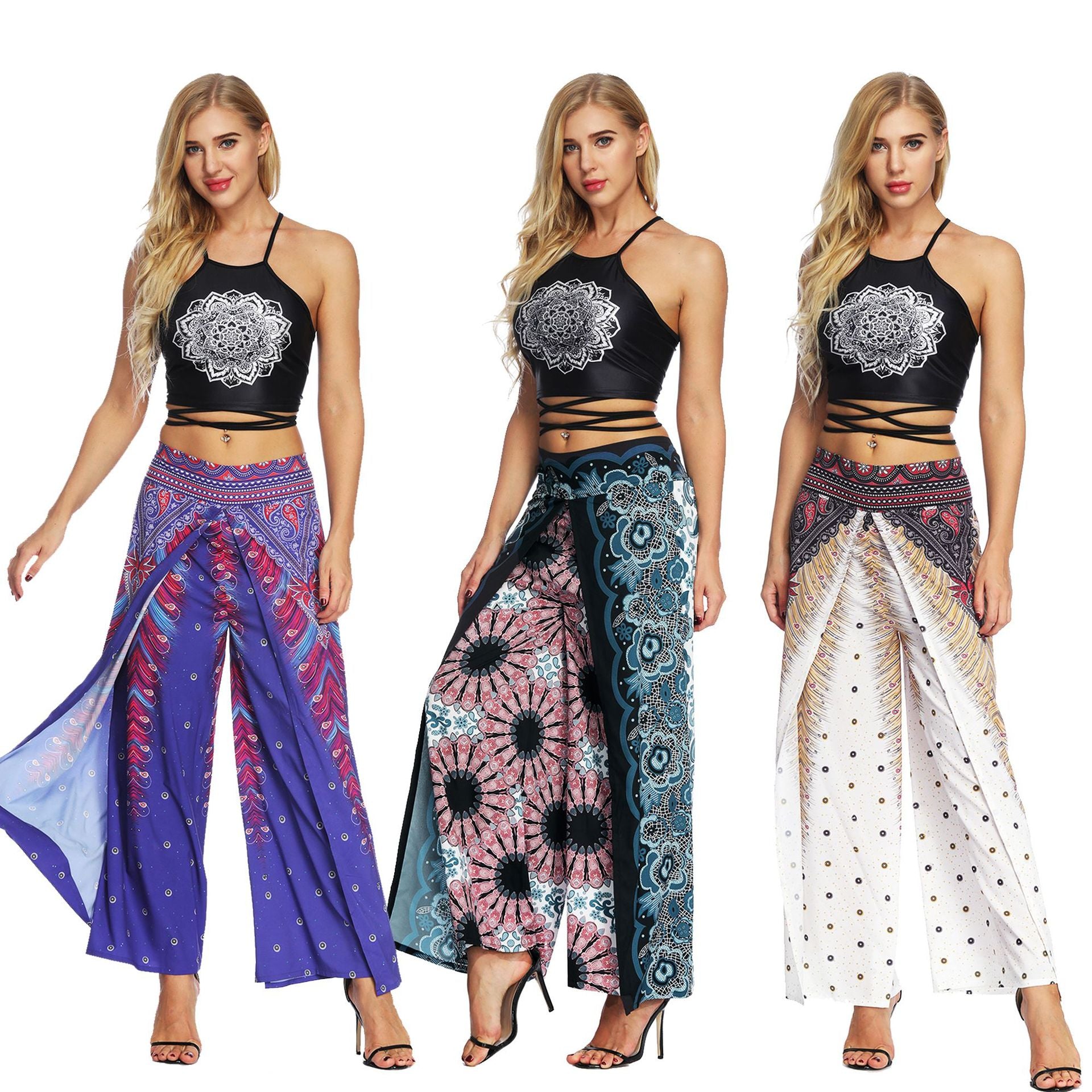 Maramalive™ Women's Wide Leg Boho Yoga Harem Pants in different colors for a comfy and boho look.