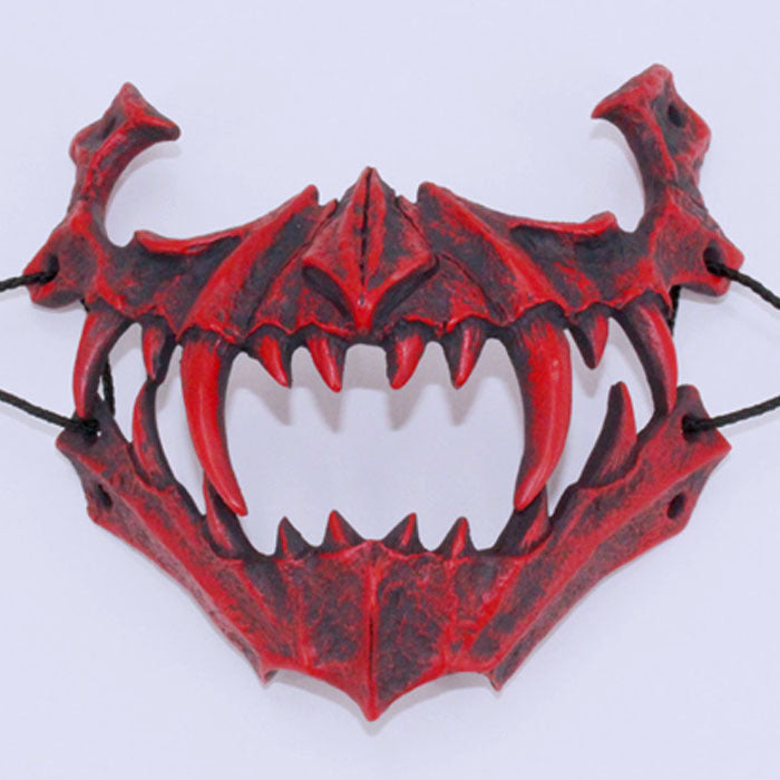 A set of Party dragon god face jewelry with horns and teeth by Maramalive™.