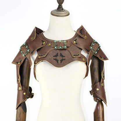 A Maramalive™ mannequin wearing a Steampunk shawl vest.