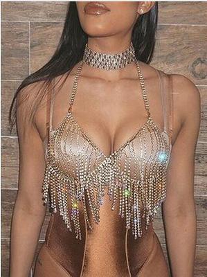 Sexy Diamond Studded Chain Bikini Bracelet Chain Body Chain