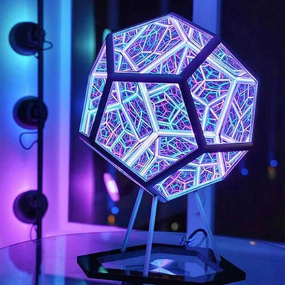 A series of pictures of a Maramalive™ Colorful Dodecahedron Art Lamp - Durable Housewarming Gift & Novelty Decoration.