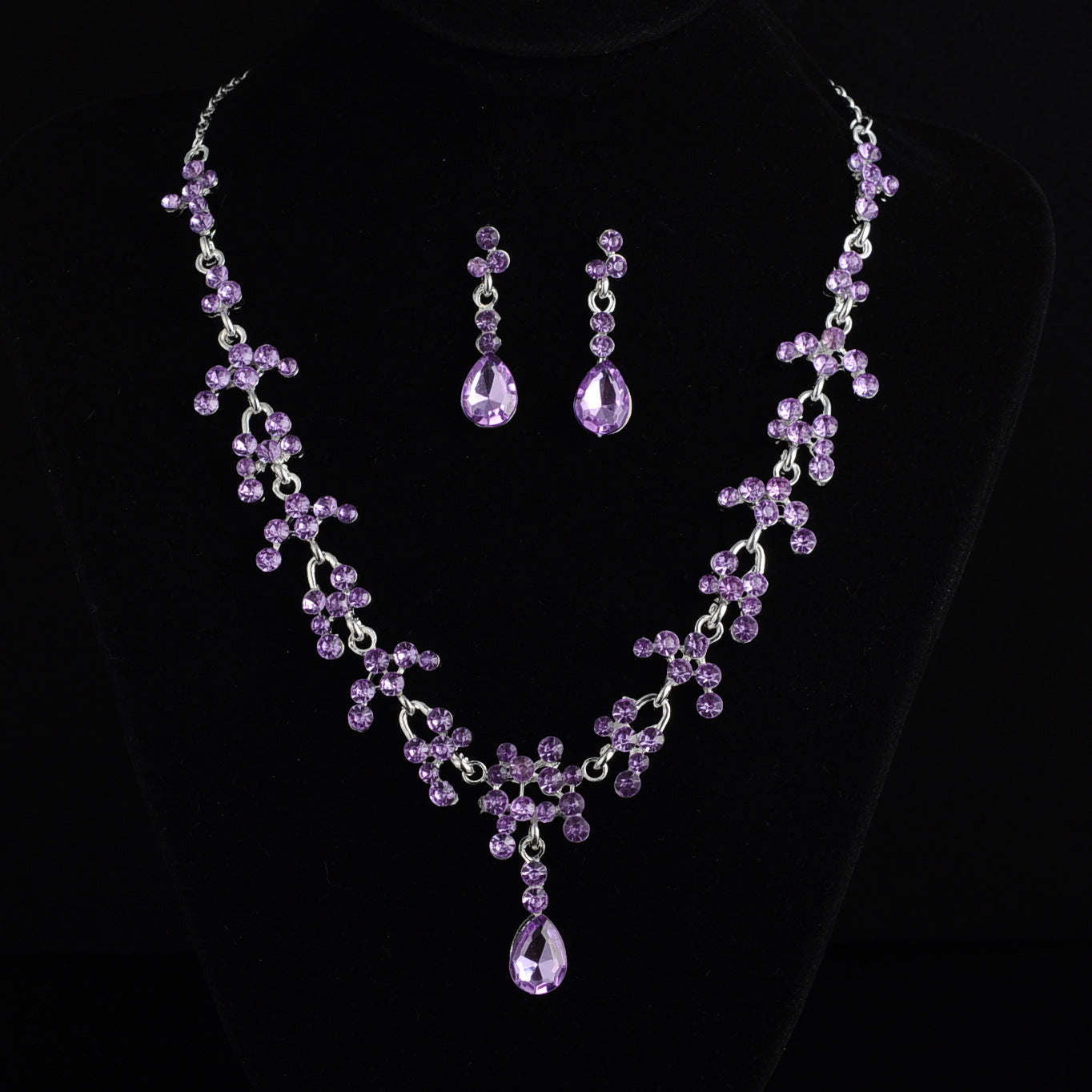 A Maramalive™ Wedding Jewelry Set: Necklace, Earrings, and Dress Accessories set with crystals.