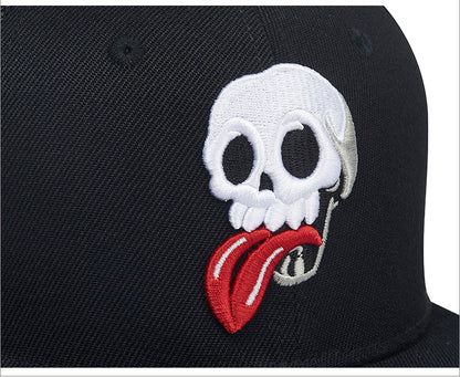 Embroidered Skull Hip Hop Polyester Hat