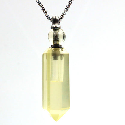 A group of Maramalive™ Crystal Perfume Bottle necklaces on a chain.