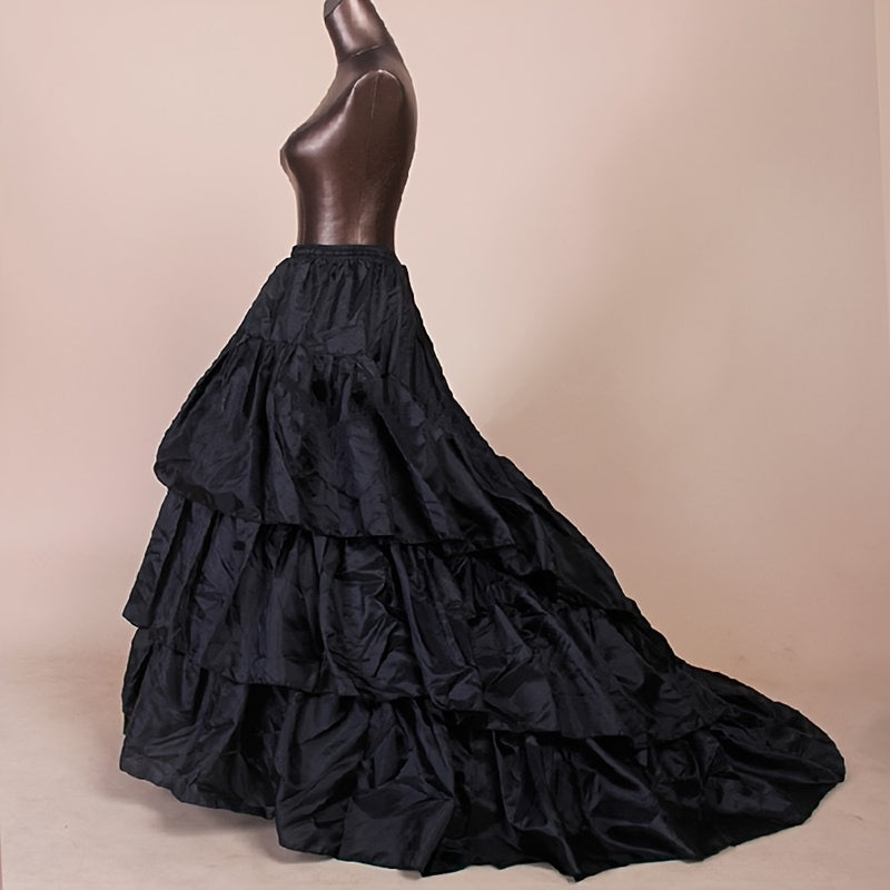 White lotus skirt/Petticoat on a standing mannequin Black
