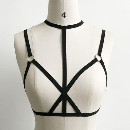 A mannequin wearing a Maramalive™ Sexy Gothic Body Harness.