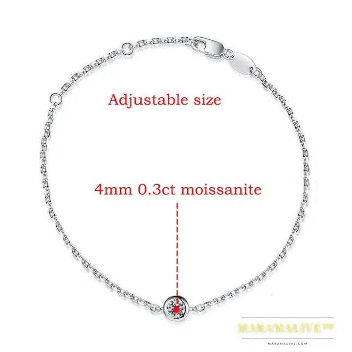 4/5mm Classic Bubble Moissanite Bracelet for Women 8 Stones Sparkling Lab Diamond Tennis Bracelet 925 Sterling Silver GRA