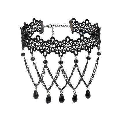 A group of Gothic Necklaces with roses on them, from the Maramalive™ brand.