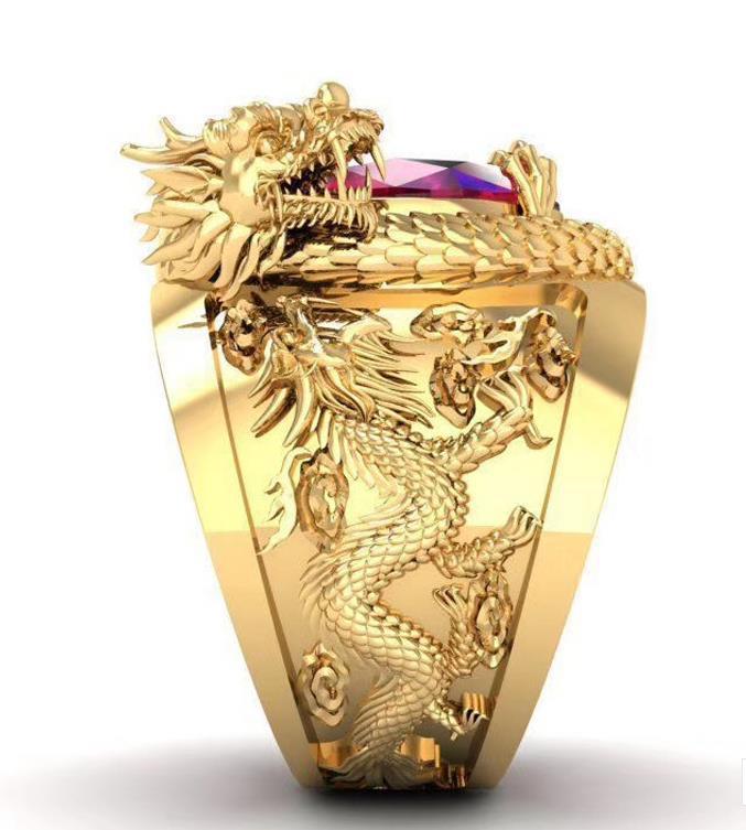 A European Dragon Ring with a ruby stone by Maramalive™.