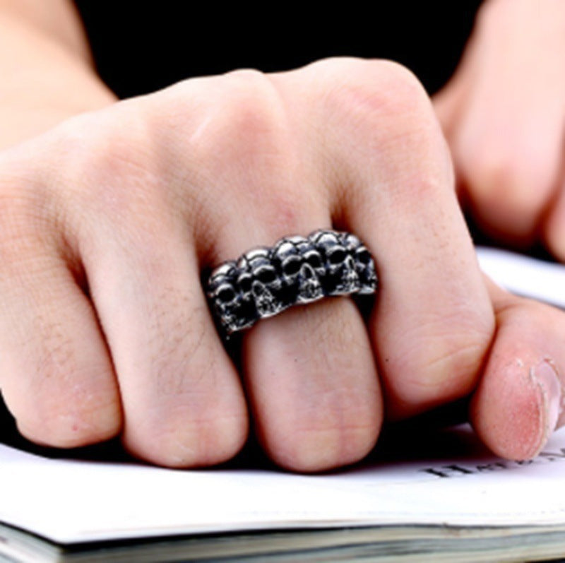 A Vintage Skull Ring by Maramalive™ on a black background.