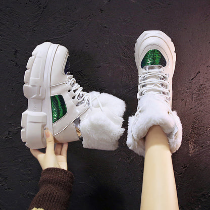 Women's Platform And Velvet Snow Boots