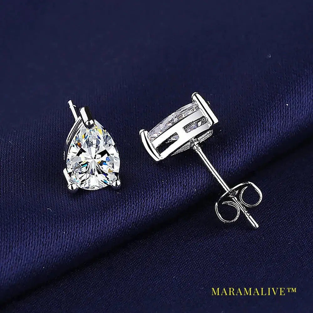 4CT Pear Cut Moissanite Diamond Earrings With GRA 100% S925 Sterling Silver Waterdrop Stud Earring for Women Men Fine Jewelry