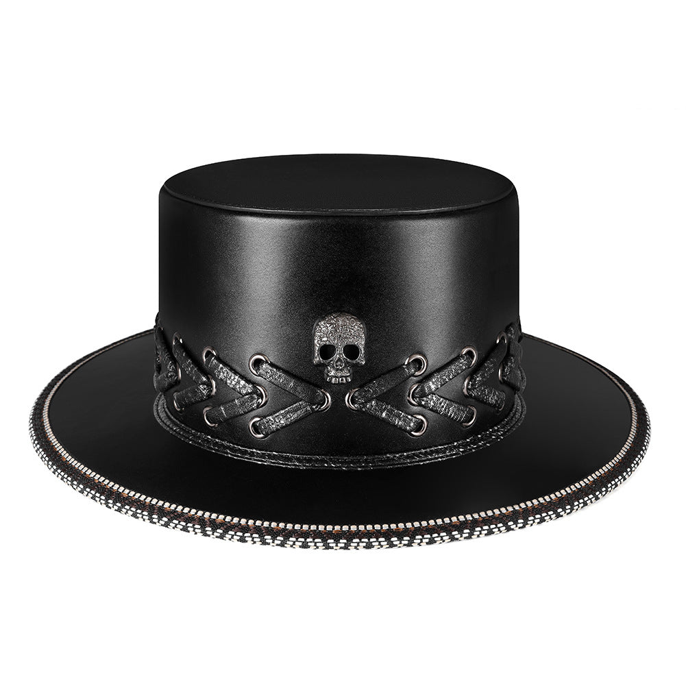 Halloween Punk Skull Black Top Hat
