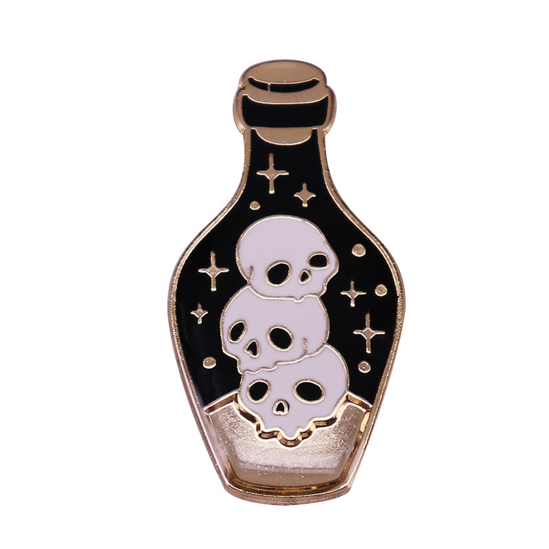 Skull Skull Bottle Brooch Gothic Death Art Badge Horror Holiday Accessories