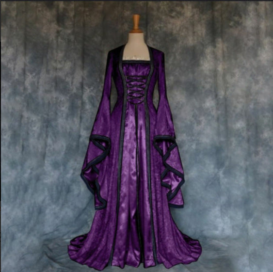 A Maramalive™ Women's Halloween Medieval Art Retro Dress on a mannequin.