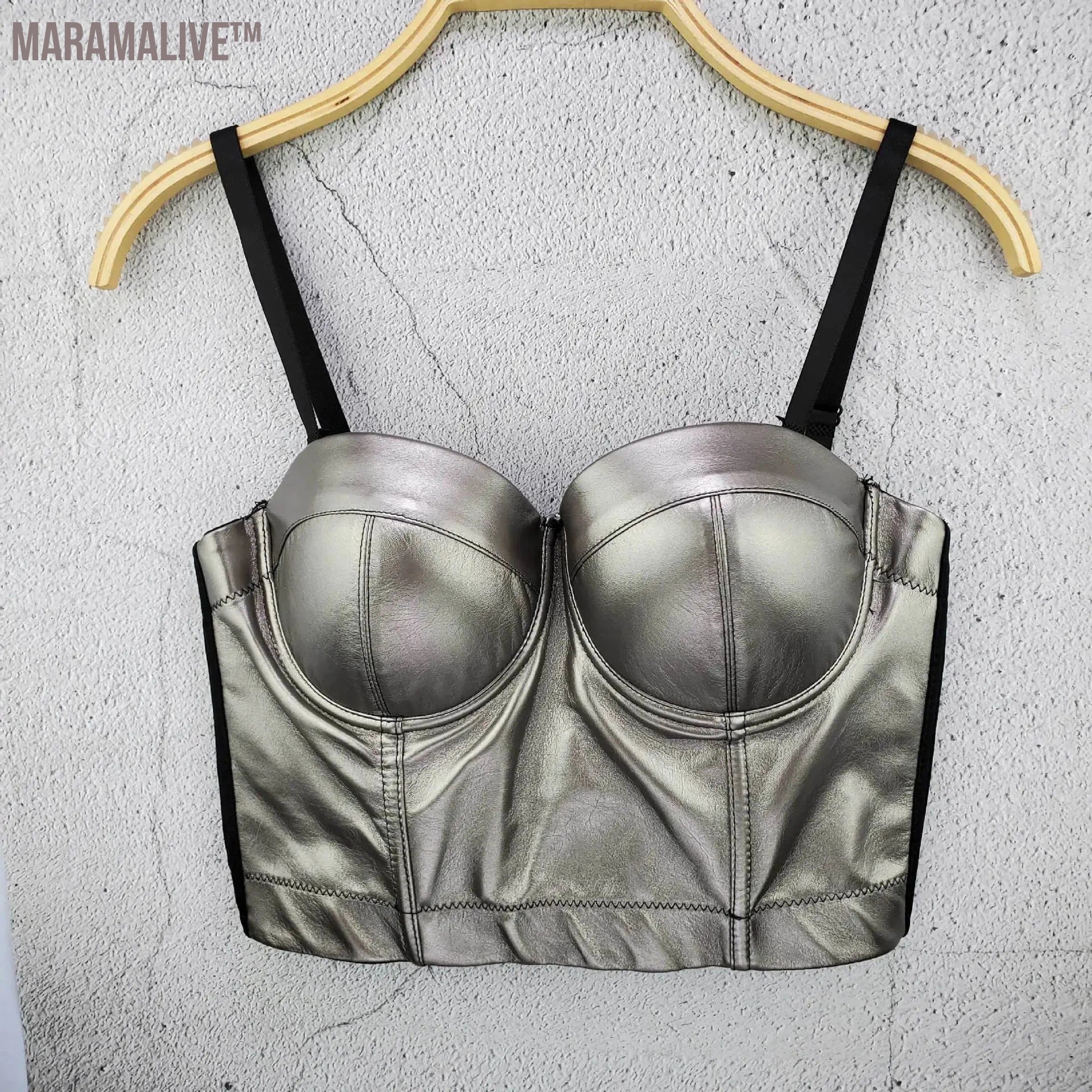 5 Colors Women Sexy Designer Summer PU Leather Black White Red Gold Silver Camisole Tops Ladies Camis Crop Tops