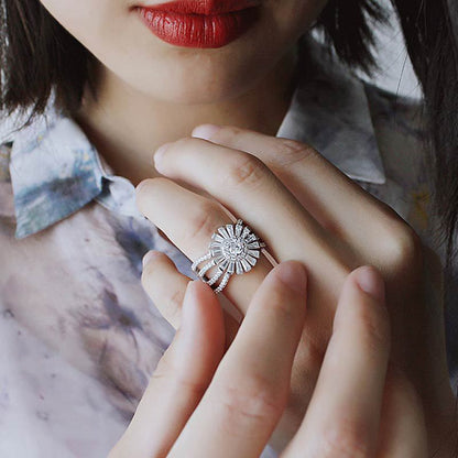 S925 sterling silver micro-set diamonds Magic vintage ring Elegant personality