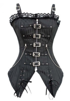 A Steamy Gothic Corset by Maramalive™, red and black striped.