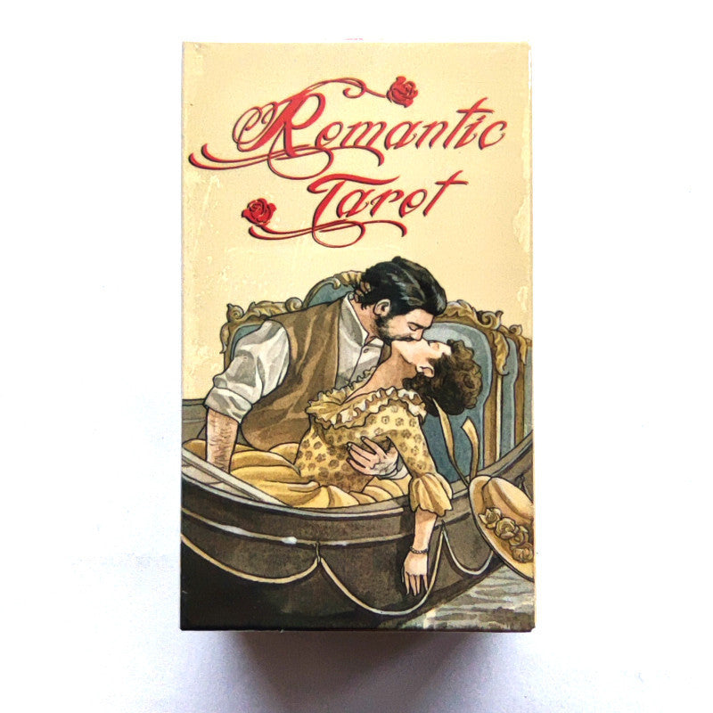 A box of Maramalive™ Romantic Tarot Cards Deck with a picture of a couple kissing in a boat.