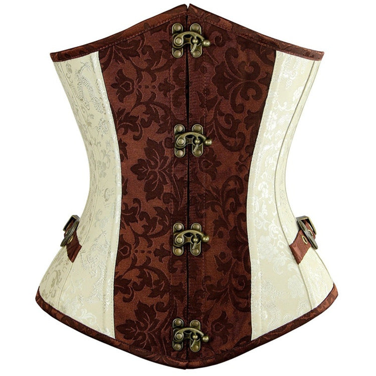 Maramalive™ Victorian Short Belly Corset - Gothic Body Shaper bustier with lace-up back.