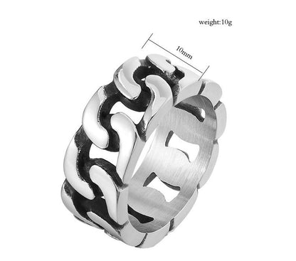 A Unique Punk Chain Ring with a chain link design, made by Maramalive™.