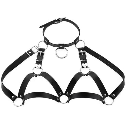 Sexy Lady Punk Collar Strap One Heart Belt Belt Strap Chest Personalized Hip Hop Harness Leather Goods