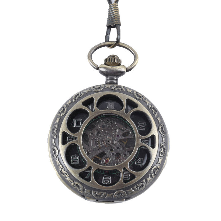 An antique-style Vintage pocket watch with mechanical movement on a white background, Maramalive™.