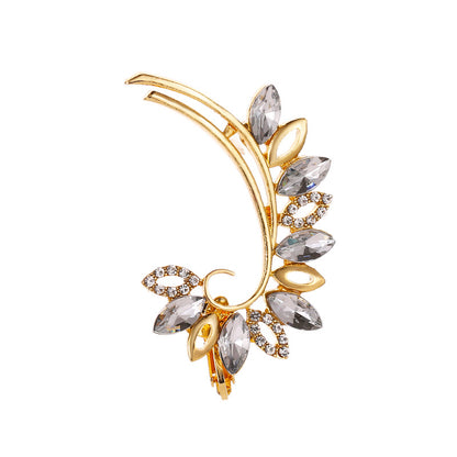 A woman's Maramalive™ Full Crystal Butterfly Flower Single Crystal Ear Clip with different designs.