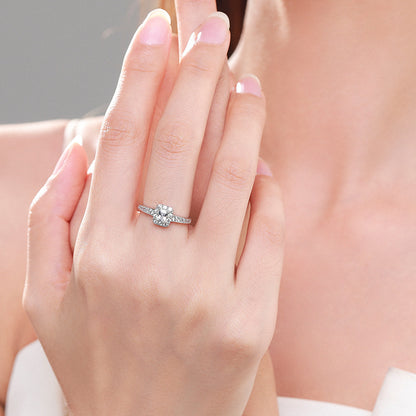 S925 Silver Fashion Simulation Diamond Ring
