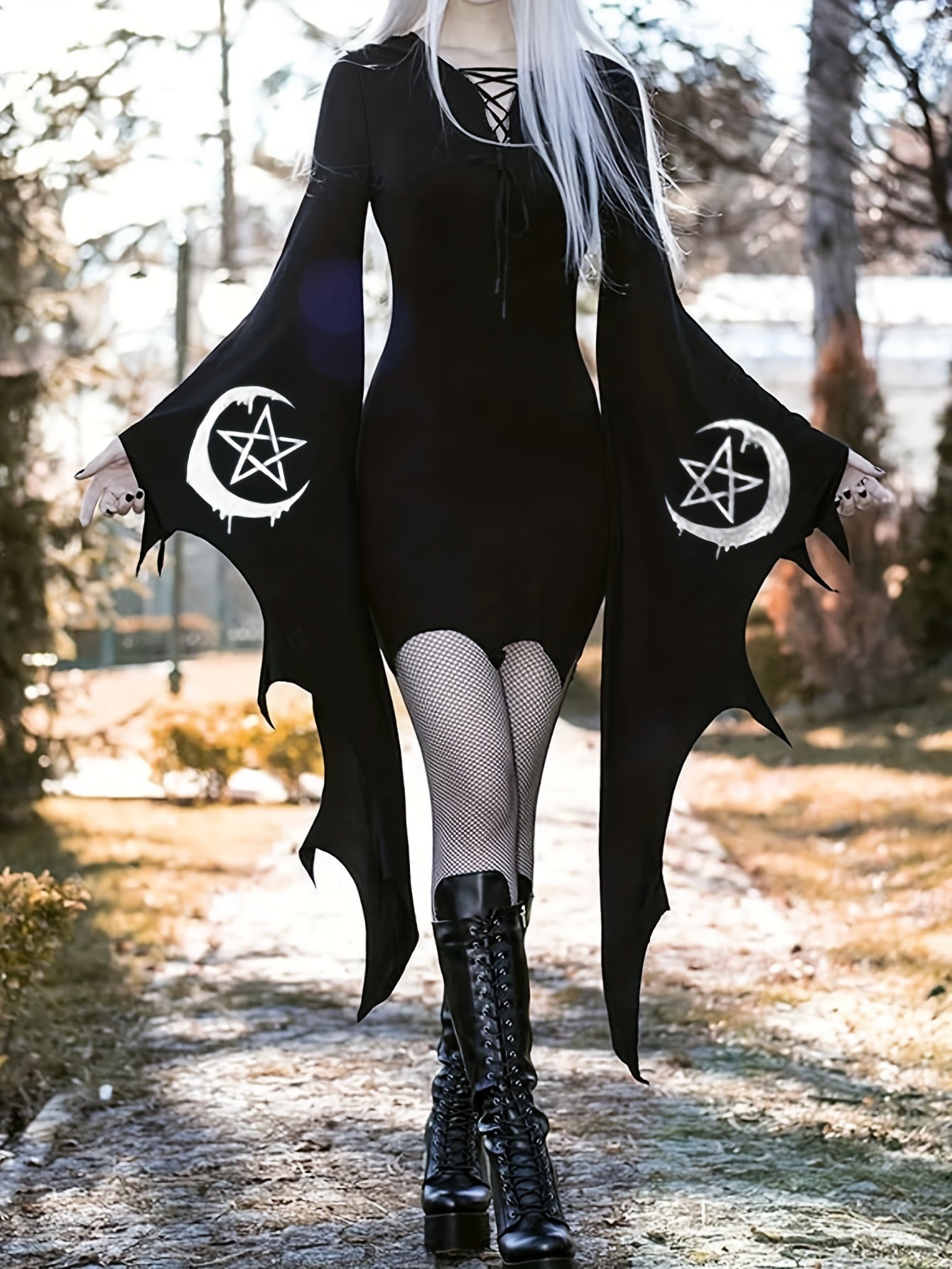 Elegant Gothic Batwing Sleeve Costumes Designed for Women