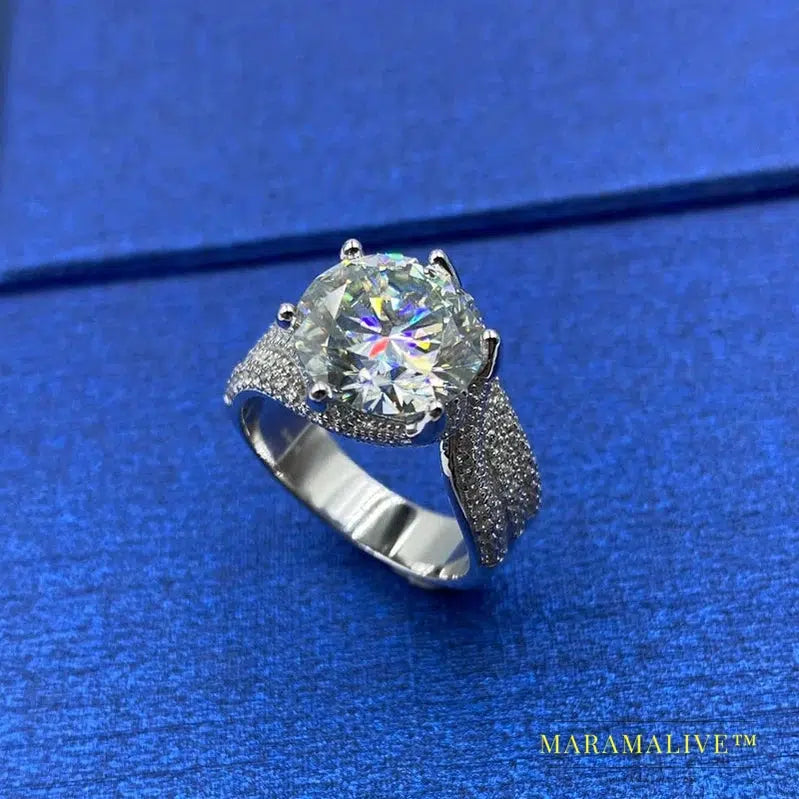 5.0ct 3.0ct Blue Red Moissanite Diamond Ring for Women Men's Gift Engagement Ring S925 Silver Ruby Sapphhire Emerald