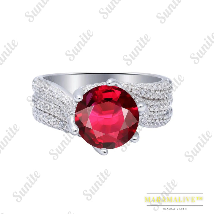 5.0ct 3.0ct Blue Red Moissanite Diamond Ring for Women Men's Gift Engagement Ring S925 Silver Ruby Sapphhire Emerald