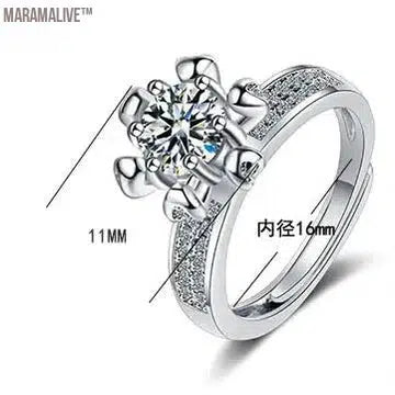 5.0ct Moissanite Engagement Ring Women 14K White Gold Plated Lab Diamond Ring Sterling Silver Wedding Rings Fine Jewelry