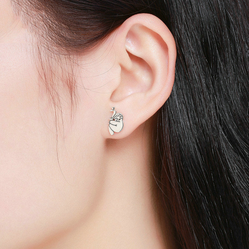 A pair of Cute Little Sloth Stud Earrings For Women by Maramalive™.