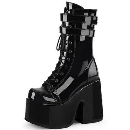 Gothic style platform women's boots