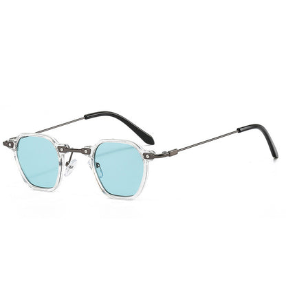 A pair of Maramalive™ Vintage Small Frame Round Steampunk Sunglasses with the words new eye new glasses.