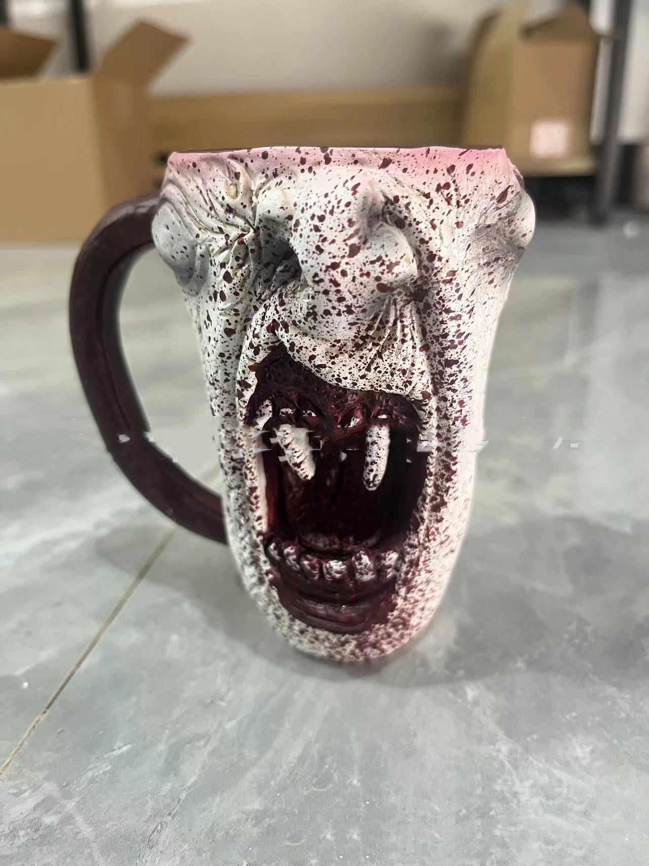 The Maramalive™ Handmade Gothic Vampire Half Face Mug.