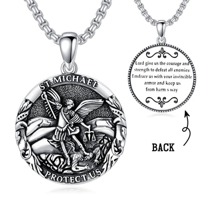 Saint Michael Medal Pendant Necklace The Archangel Catholic Medallions Amulet