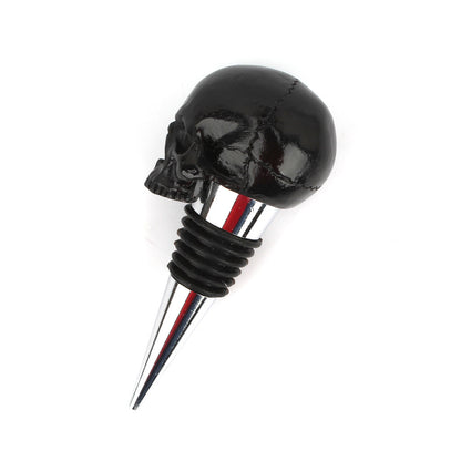 A Black Skull Wine Stopper with a Maramalive™ skull on it.