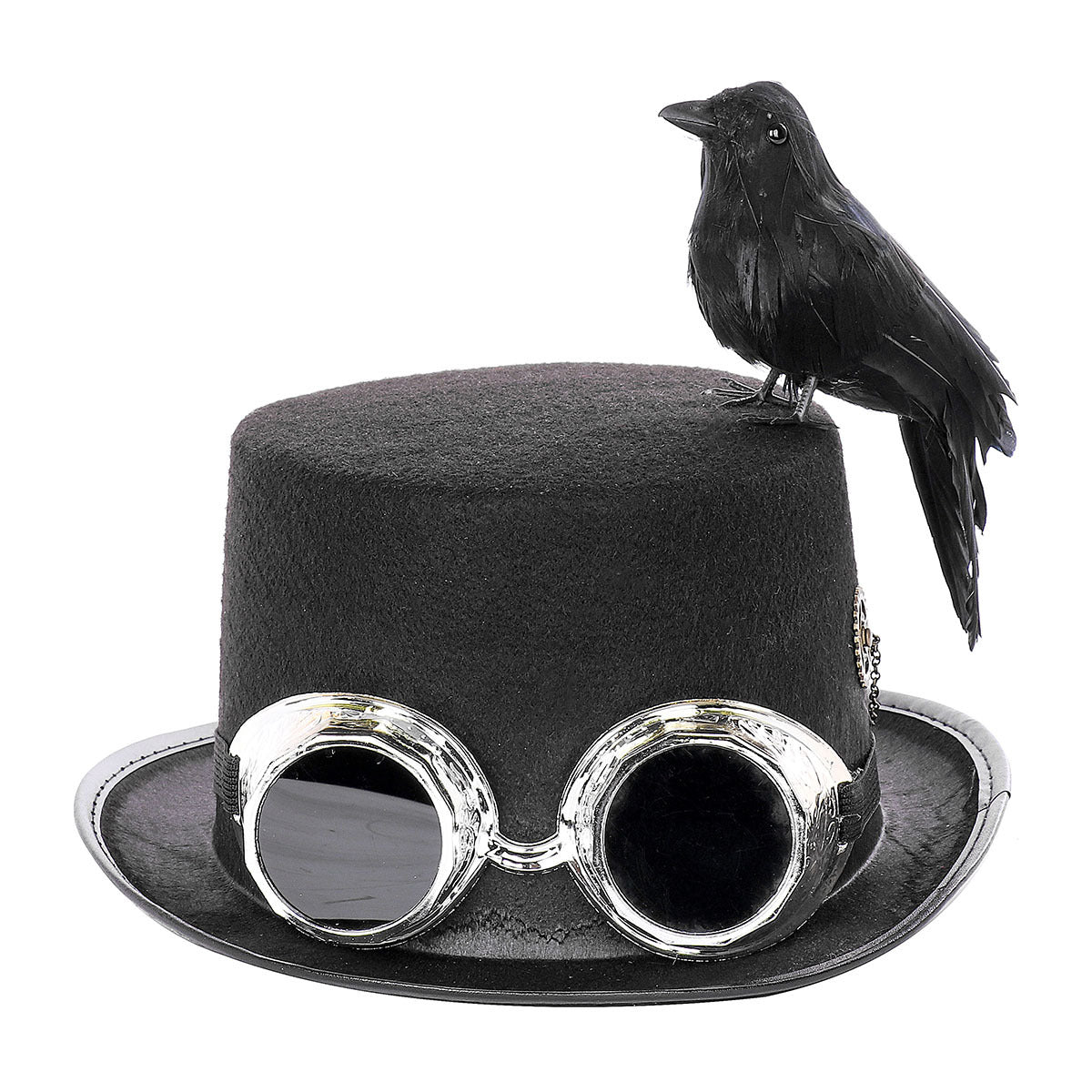 Maramalive™ Steampunk crow hat with goggles.