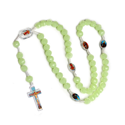 Luminous Rosary Necklace - Prayer Beads with Cross