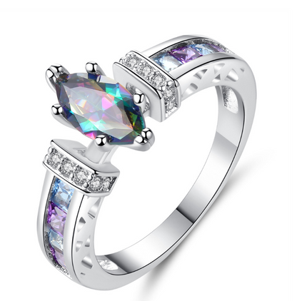 A Maramalive™ Colorful Horse Eye Ring with diamonds.