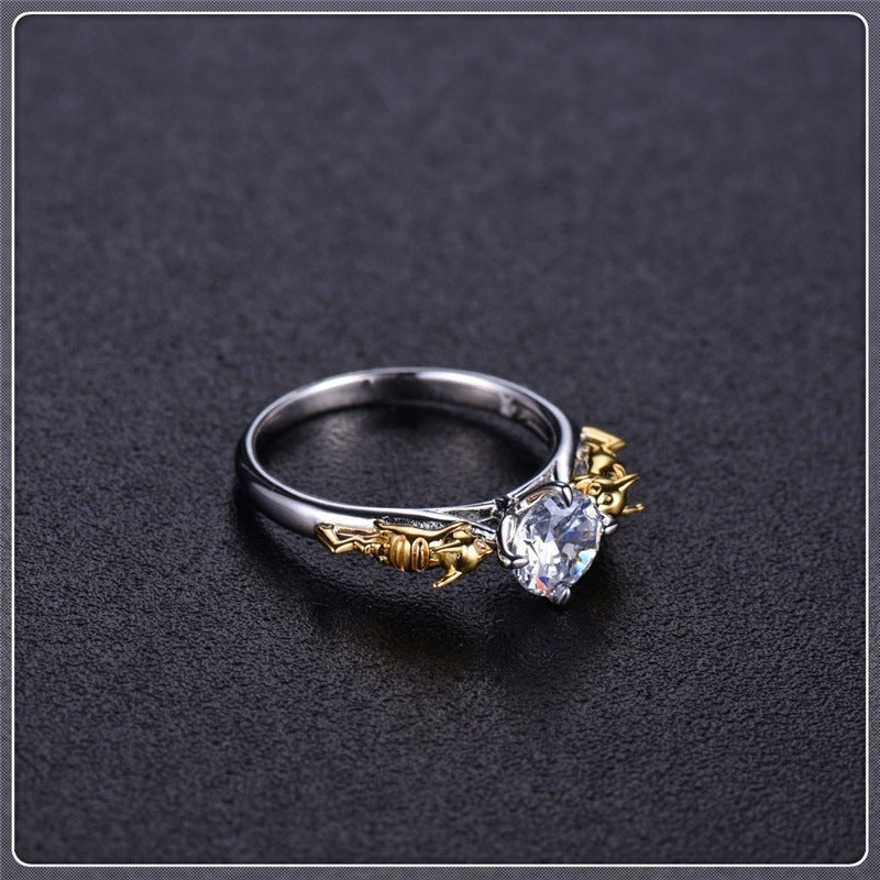 A Crystal Cosplay Unisex Ring by Maramalive™ with a diamond in the center.