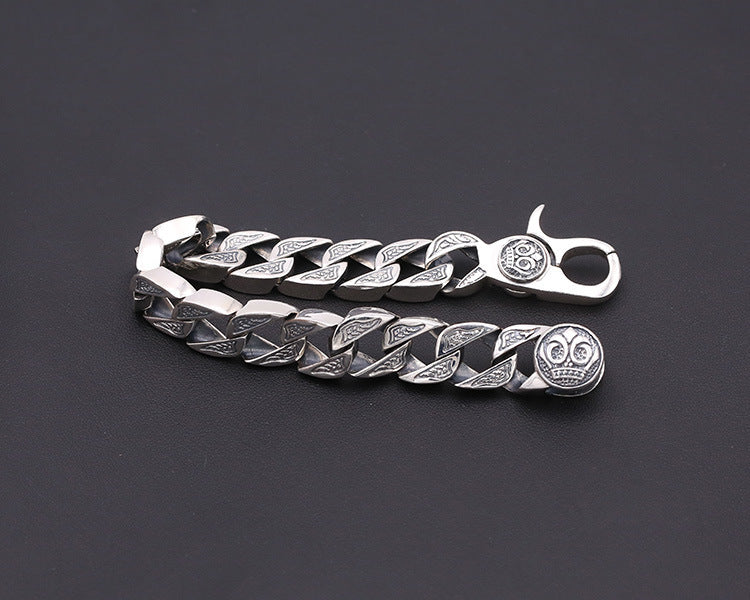 A Retro Men's Silver Bracelet - Innovative Spring Hole Design with an octopus on it by Maramalive™.