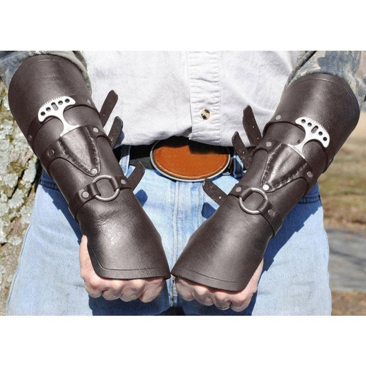 Maramalive™ Medieval Steampunk Men's Vintage Rivet Buckle Strap Gloves.