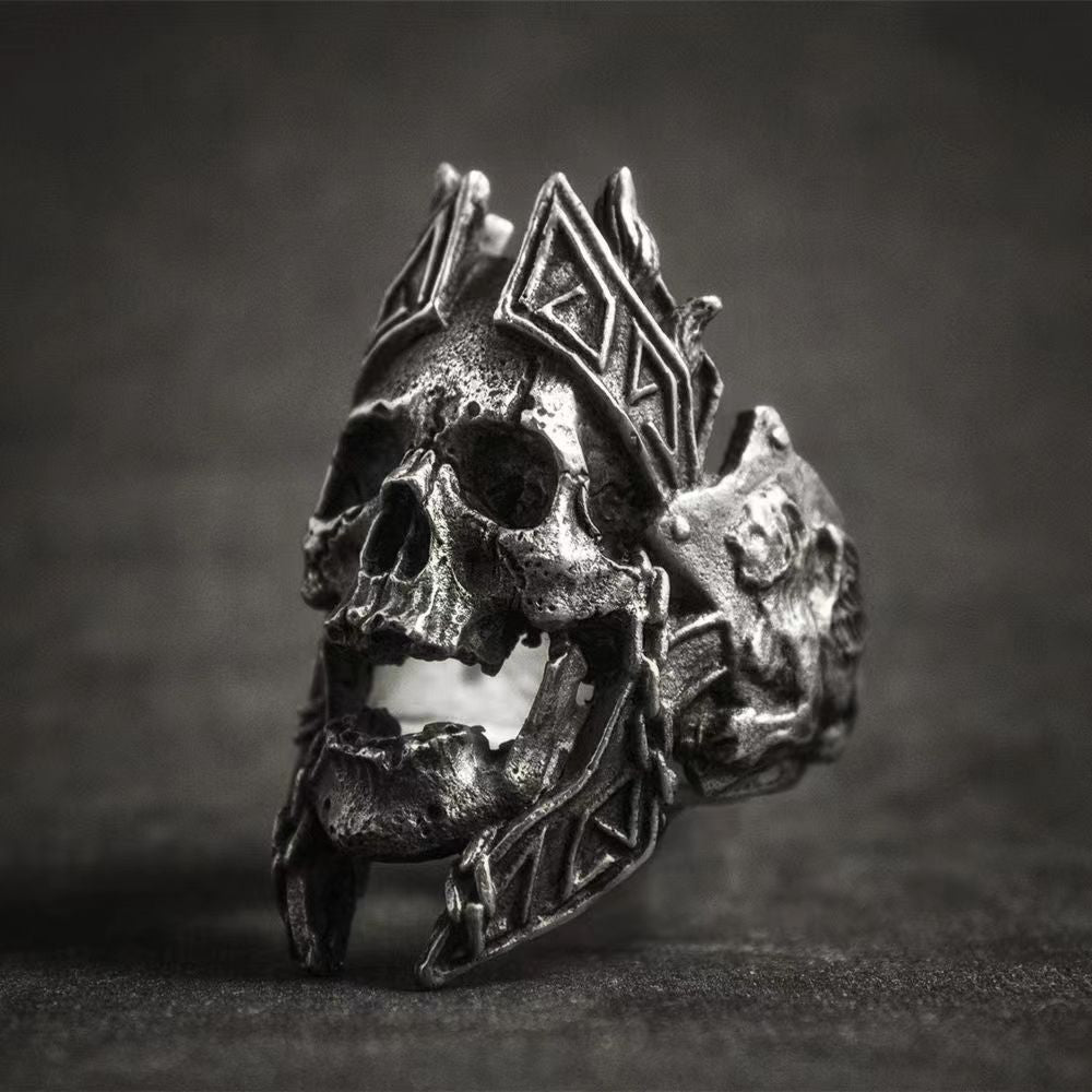 A Vintage Gothic Skull Ring with the Maramalive™ brand logo on it.
